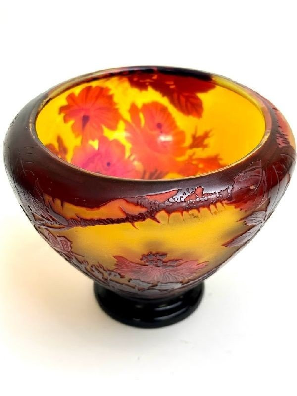Coupe Gallé Art Nouveau "aux Roses"