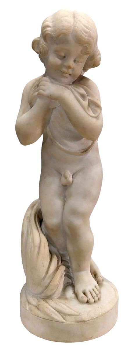Antica Fontana per Uccelli del 1900 In Marmo di Carrara