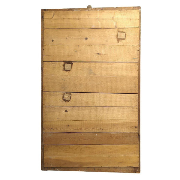 Miroir Ancien En Bois Et Stuc Doré d'époque Restauration.