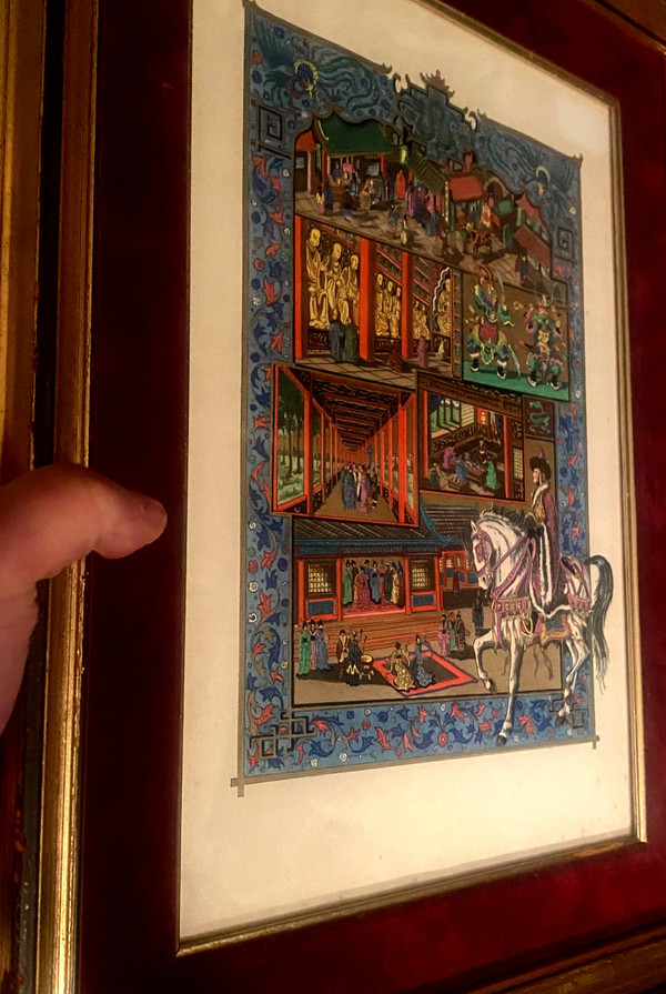 Il fantastico viaggio di Marco Polo Mercante veneziano nell'Impero cinese Gouache degli anni '60