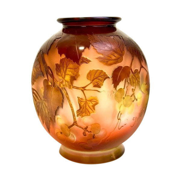 Vaso Emile Gallé Art Nouveau "Aux Raisins