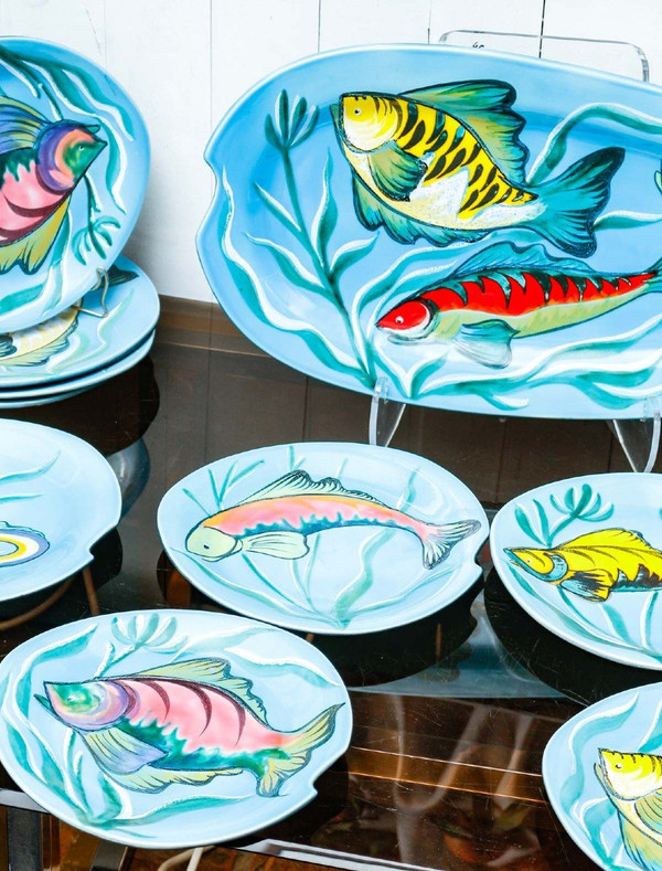 Service à Poisson En Céramique de Desves par Gabriel Fourmaintraux