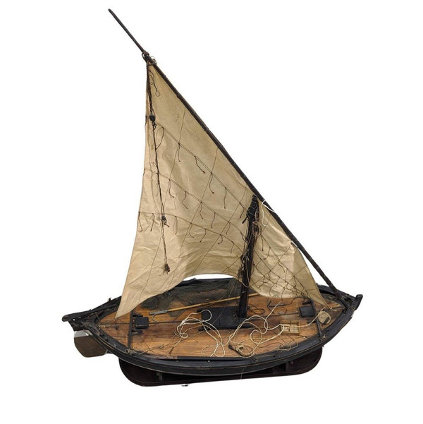 Modello di barca a vela marsigliese detta "Pointu" barca da pesca a vela in Provenza. Inizio del XX secolo