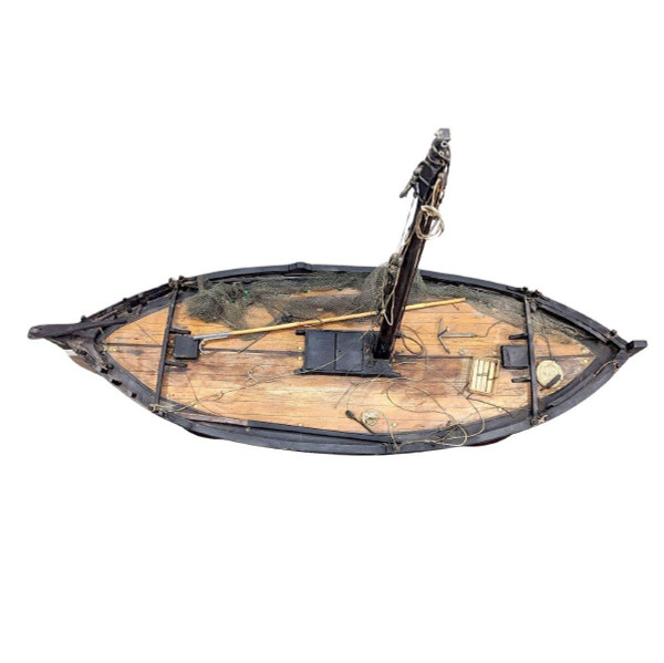 Modello di barca a vela marsigliese detta "Pointu" barca da pesca a vela in Provenza. Inizio del XX secolo