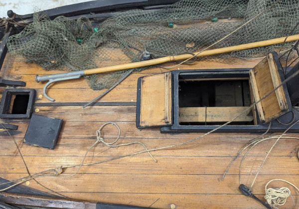 Modello di barca a vela marsigliese detta "Pointu" barca da pesca a vela in Provenza. Inizio del XX secolo