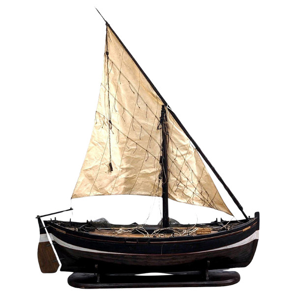 Modello di barca a vela marsigliese detta "Pointu" barca da pesca a vela in Provenza. Inizio del XX secolo