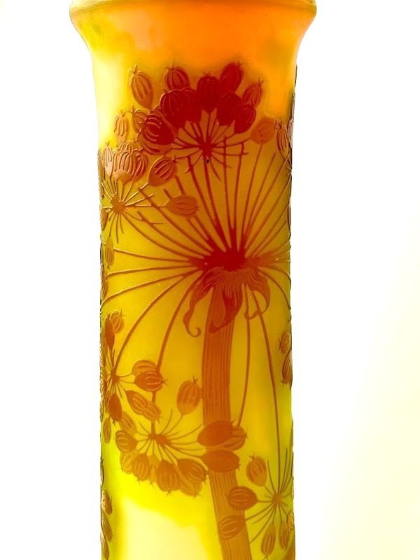 Emile Gallé Grand Vase Art Nouveau  "Aux Ombelles'