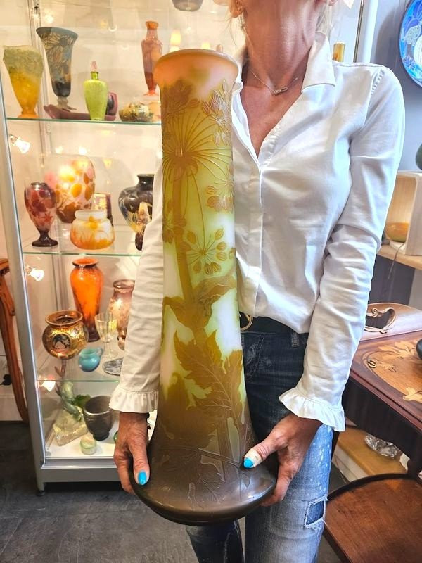 Emile Gallé Grand Vase Art Nouveau  "Aux Ombelles'