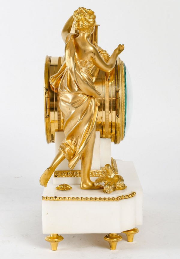 A 19th Century White Marble and Gilt Bronze Clock