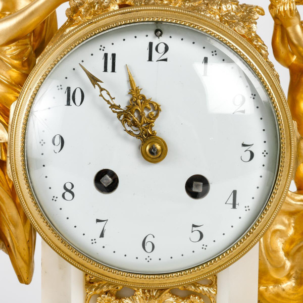 A 19th Century White Marble and Gilt Bronze Clock