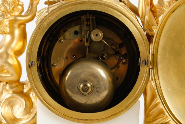 A 19th Century White Marble and Gilt Bronze Clock