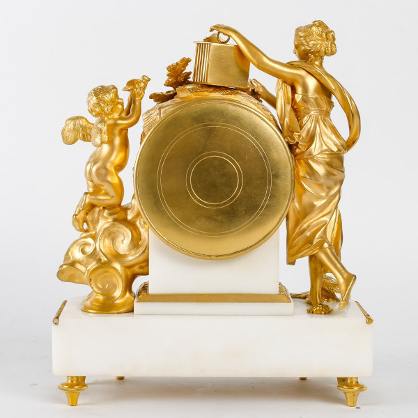 A 19th Century White Marble and Gilt Bronze Clock