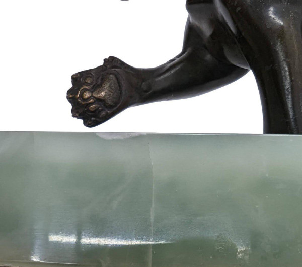 Panther In Regulates With Art Deco Ball Signed Leduc