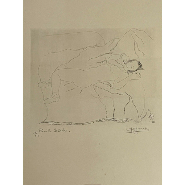 Louis Moyano (1907-1994) Pointe Sèche, weiblicher Akt