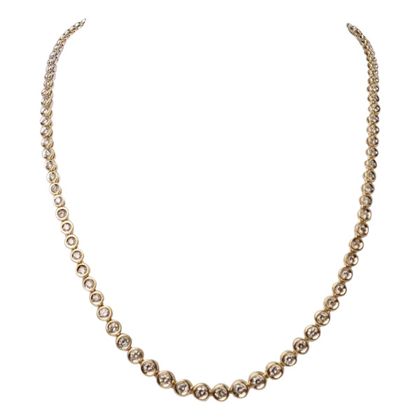 River necklace in yellow gold and diamonds