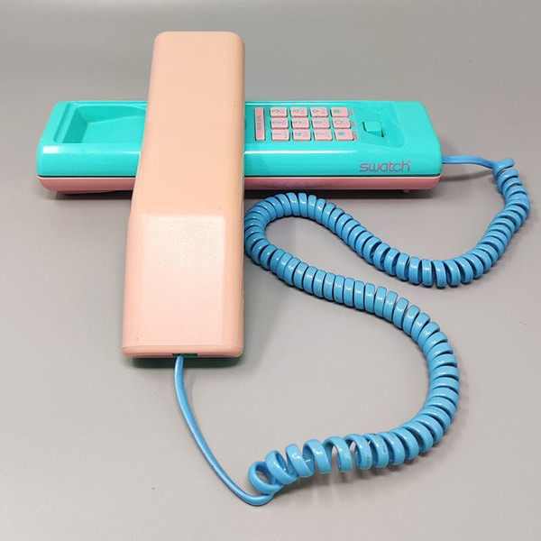 1980 (1989) Magnifico telefono Swatch Twin "1° modello". Stile Memphis