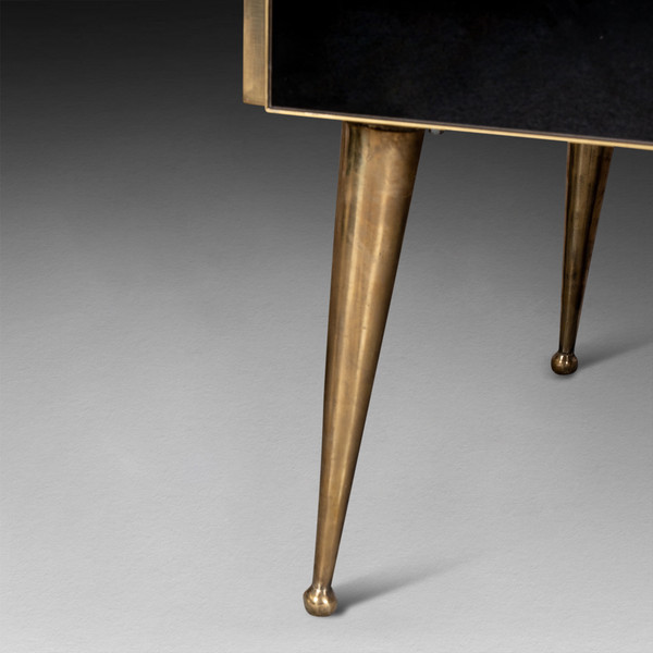 Credenza in vetro di Murano nero, XX secolo