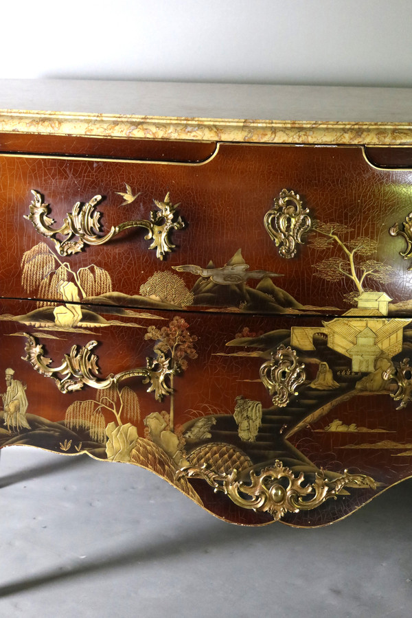 Commode En Laque Signée Comelli Walter