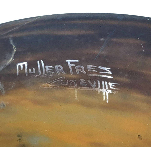 Großer Kronleuchter Aus Bronze Und Glaspaste Von Muller Frères