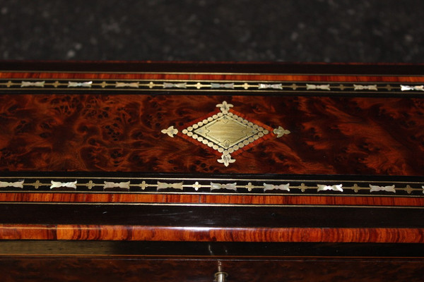 Scatola per gioielli d'epoca Napoleone III In intarsio Fine del XIX secolo