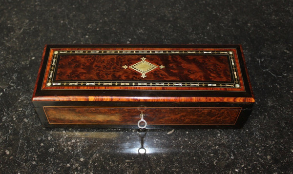 Scatola per gioielli d'epoca Napoleone III In intarsio Fine del XIX secolo