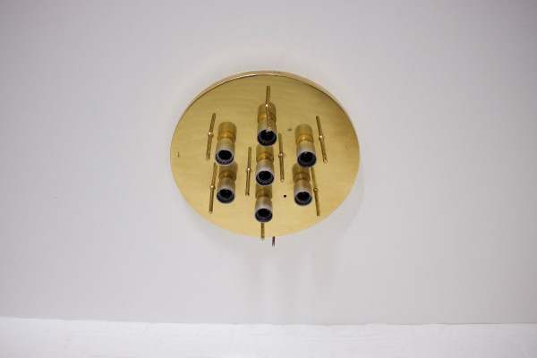 Ceiling Lamp In Brass And Murano Glass 1970’s