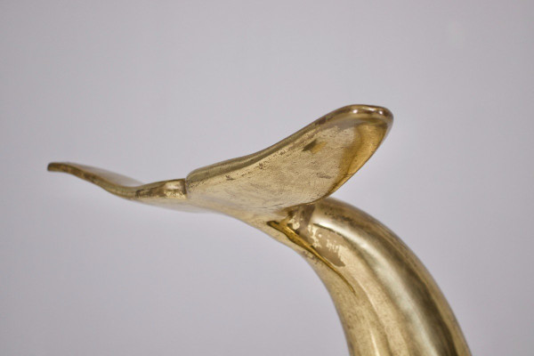 Piedini Consolle Con Delfini In Ottone Massiccio.