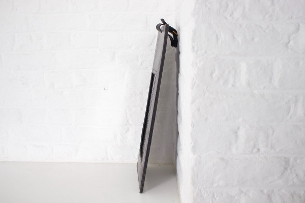 Jacques Adnet Style Leather Mirror.