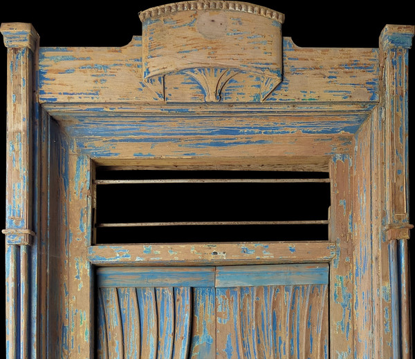 Exceptionnelle Porte Ancienne Drapée Superbe Patine En Très Bon état Boiserie Onirique