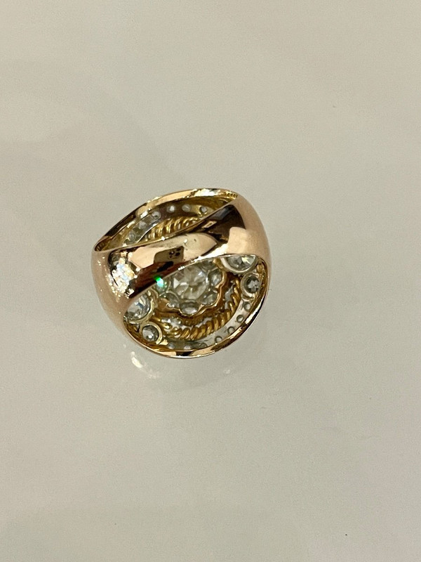 Importante Bague Sertie De Diamants De Taille Ancienne