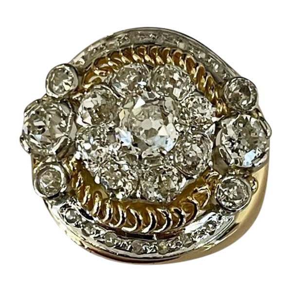 Importante Bague Sertie De Diamants De Taille Ancienne