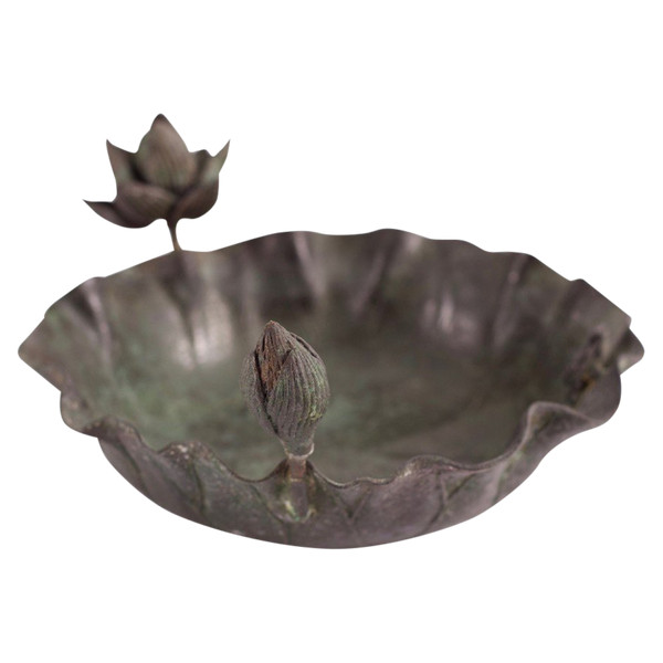 Bol Vide Poche Japonais En Lotus Ikebana à La Grenouille