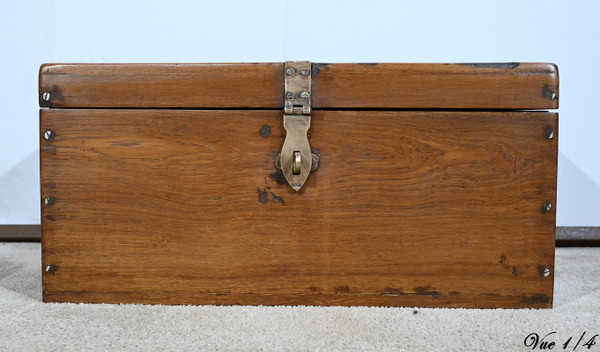 Piccolo baule o cassapanca da marina in teak - Fine XIX secolo