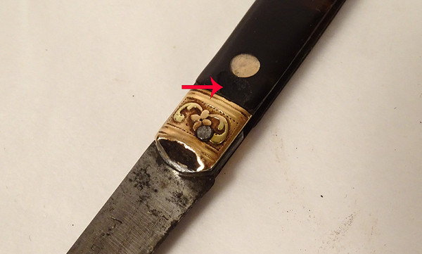 Couteau de Voyage Pliant écaille Or Massif Acier Seignot XVIIIè XIXème