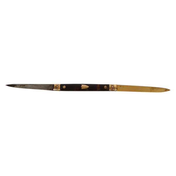 Couteau de Voyage Pliant écaille Or Massif Acier Seignot XVIIIè XIXème