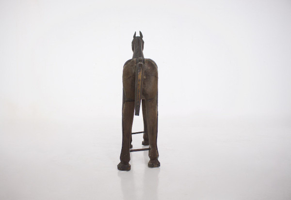 Cavallo del tempio in bronzo e legno