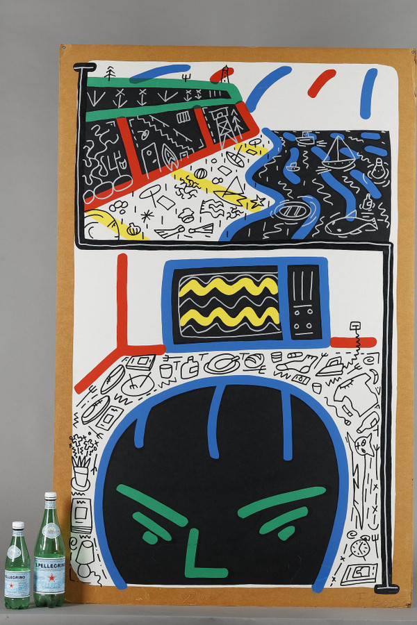 VERY LARGE-FORMAT DIPTYCH BY FRANÇOIS BOISROND, "RÊVE DE PLAGE"(1986)