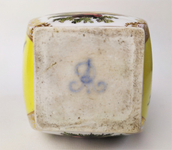 Painted Porcelain at Dresden Manufactory Decorative Bottle 19th Century