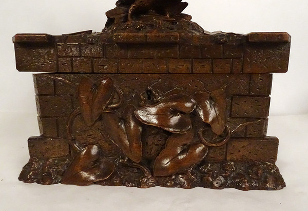 Box Cigar Cellar Carved Wood Black Forest Bird XIXth Century