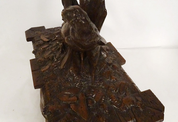 Box Cigar Cellar Carved Wood Black Forest Bird XIXth Century