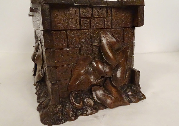 Box Cigar Cellar Carved Wood Black Forest Bird XIXth Century