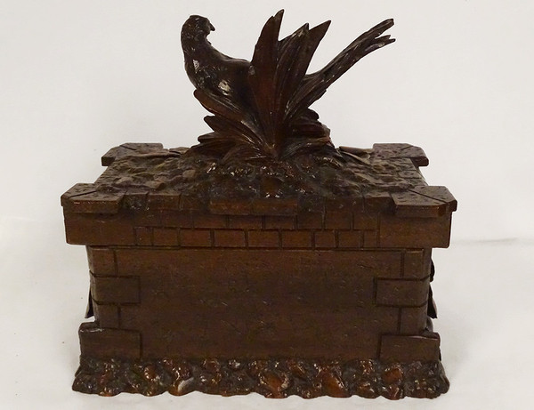 Box Cigar Cellar Carved Wood Black Forest Bird XIXth Century
