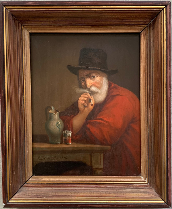Tableau Vieil homme qui fume 