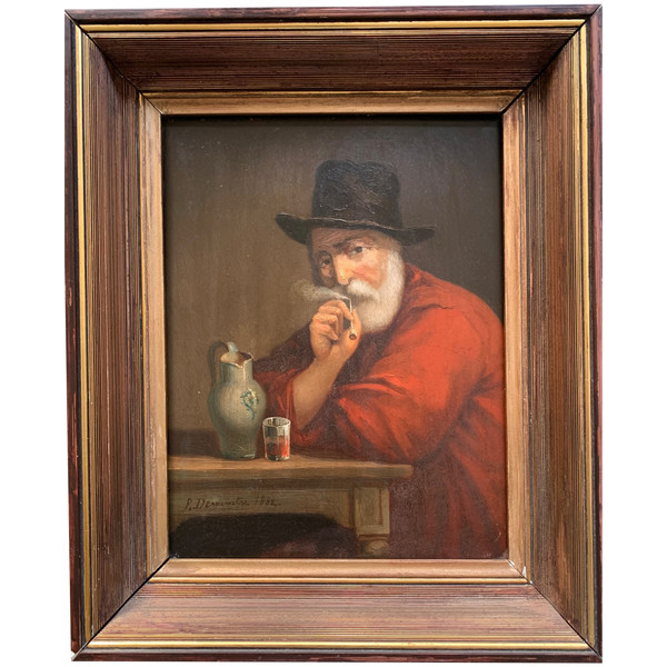 Tableau Vieil homme qui fume 