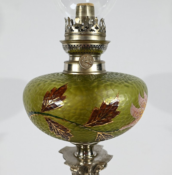 Important Oil Lamp, Art Nouveau - 1900