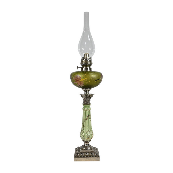 Important Oil Lamp, Art Nouveau - 1900