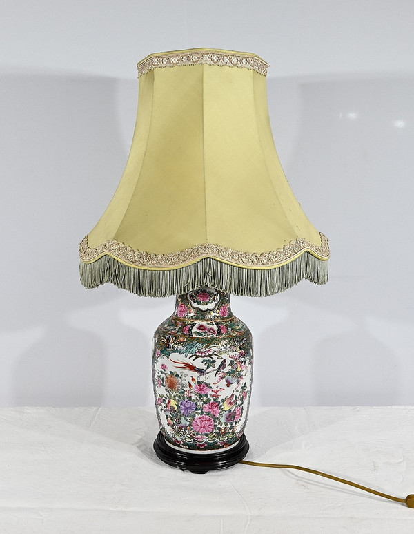 Lampe aus Kanton-Porzellan, China - Ende 19.