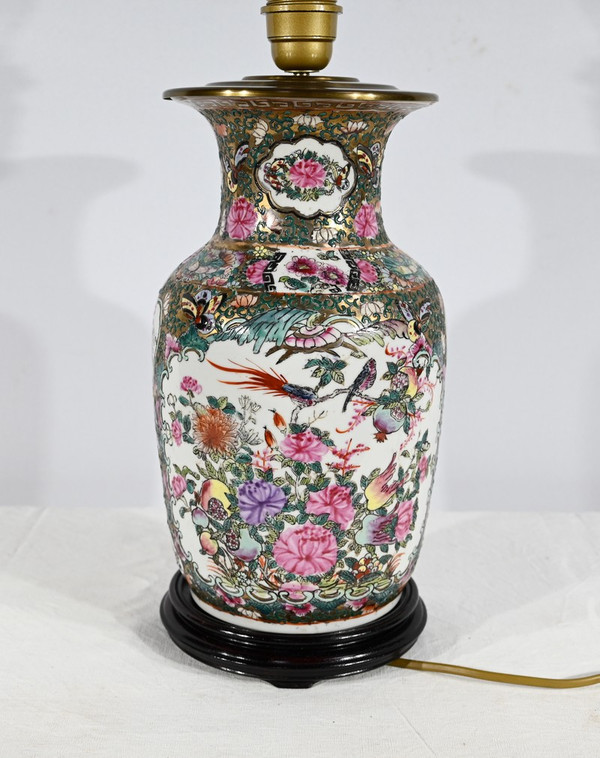 Lampe aus Kanton-Porzellan, China - Ende 19.