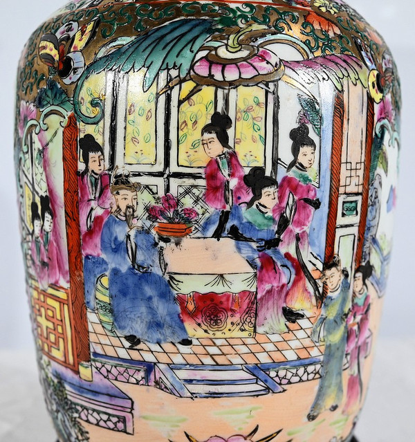 Lampe aus Kanton-Porzellan, China - Ende 19.