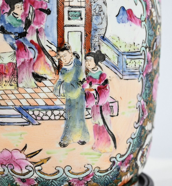Lampe aus Kanton-Porzellan, China - Ende 19.